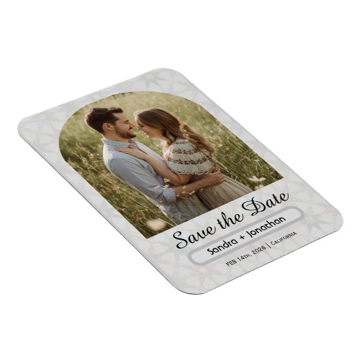 Modern Minimalist Arched Photo personalized Magnet (Rechte Seite)