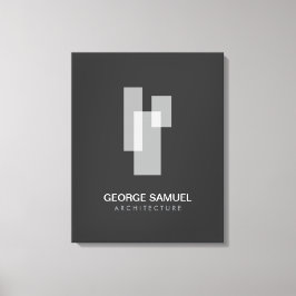 Modern Minimalist Architect Office Logo Leinwanddruck
