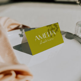 Modern Minimalist Army Green Wedding Place Cards Tischnummer