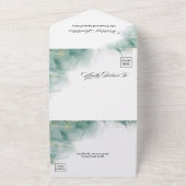 Modern Minimalist Artistic Green Abstract Wedding All In One Einladung (Außenbereich)