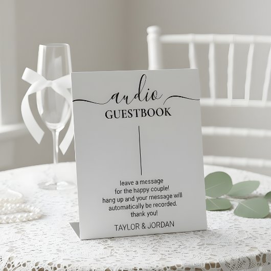 Modern Minimalist Audio Guest Book Sockelschild