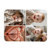 Modern Minimalist Baby 4 Photo Collage  Magnet (Horizontal)