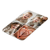 Modern Minimalist Baby 4 Photo Collage  Magnet (Linke Seite)