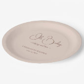 Modern Minimalist Baby Shower | Powder Blush Pappteller (Schrägansicht)