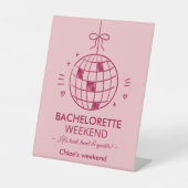 Modern Minimalist Bachelorette Weekend | Pink Sockelschild (Vorderseite)