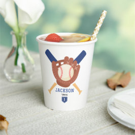 Modern Minimalist Baseball Batter Up Birthday Pappbecher