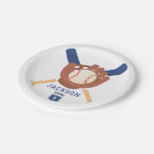 Modern Minimalist Baseball Batter Up Birthday Pappteller (Schrägansicht)