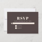 Modern Minimalist Bat Mitzvah Brown Custom RSVP Karte (Vorderseite)