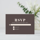Modern Minimalist Bat Mitzvah Brown Custom RSVP Karte (Stehend Vorderseite)