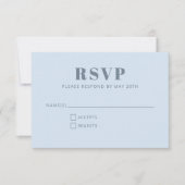 Modern Minimalist Bat Mitzvah Soft Blue Simple RSVP Karte (Vorderseite)