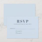 Modern Minimalist Bat Mitzvah Soft Blue Simple RSVP Karte (Vorne/Hinten)