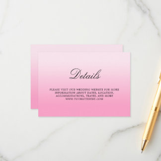 Modern minimalist Baumwoll Zucker rosa Ombre Detai Begleitkarte