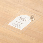 Modern Minimalist Beige Butterfly Bridal Shower Acryleinladungen (Ablage )