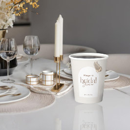 Modern Minimalist Beige Butterfly Bridal Shower Pappbecher