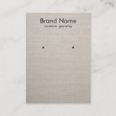 Modern Minimalist Beige Linen Jewelry Display Card Visitenkarte (Vorderseite)