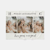 Modern minimalist best friends forever neutral fleecedecke (Vorderseite (Horizontal))