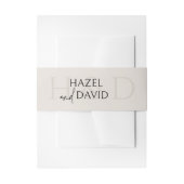 Modern Minimalist Black and Ivory Monogram Wedding Einladungsbanderole (Vorderseite Beispiel)