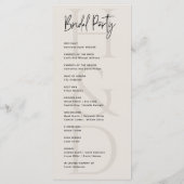 Modern Minimalist Black and Ivory Monogram Wedding Programm (Rückseite)