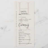 Modern Minimalist Black and Ivory Monogram Wedding Programm (Vorderseite)
