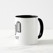 Modern Minimalist Black and White Geometric Shape  Tasse (VorderseiteRechts)