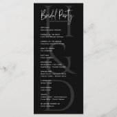 Modern Minimalist Black and White Monogram Wedding Programm (Rückseite)