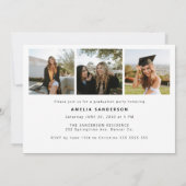 Modern minimalist black and white photo graduation einladung (Rückseite)