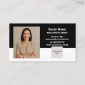 Modern Minimalist Black and White QR Code Photo Visitenkarte (Vorderseite)