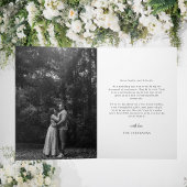 Modern Minimalist Black and white Wedding Photo Dankeskarte