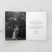 Modern Minimalist Black and white Wedding Photo Dankeskarte (Innenseite)