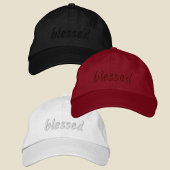 Modern Minimalist Black Blessed Cursive Typography Bestickte Baseballkappe