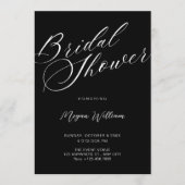 Modern minimalist Black bridal shower Einladung (Vorderseite)