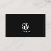 Modern Minimalist Black Custom Visitenkarte (Rückseite)