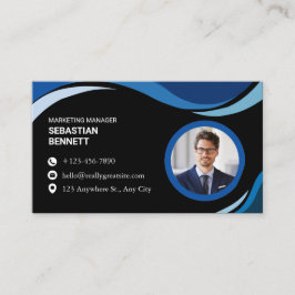 Modern Minimalist Black Custom Visitenkarte