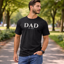 Modern Minimalist Black Dad Established 