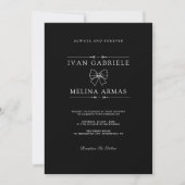 Modern Minimalist Black Elegant Photo Wedding Einladung (Vorderseite)
