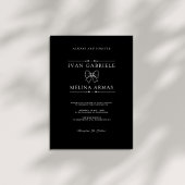 Modern Minimalist Black Elegant Photo Wedding Einladung