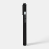 Modern Minimalist Black Executive QR Code Monogram iPhone 15 Hülle (Linke Seite)