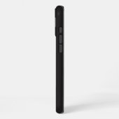 Modern Minimalist Black Executive QR Code Monogram iPhone Hülle (Linke Seite)