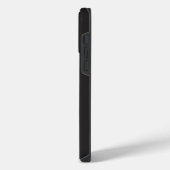 Modern Minimalist Black Executive QR Code Monogram iPhone Hülle (Linke Seite)