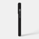 Modern Minimalist Black Executive QR Code Monogram iPhone Hülle (Linke Seite)