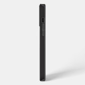 Modern Minimalist Black Executive QR Code Monogram iPhone Hülle (Linke Seite)