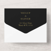 Modern Minimalist | Black Gold All In One Einladung (Rückseite)