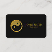 Modern Minimalist Black Gold Lotus Yoga Instructor Visitenkarte (Vorderseite)
