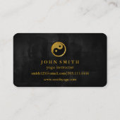 Modern Minimalist Black Gold Lotus Yoga Instructor Visitenkarte (Rückseite)