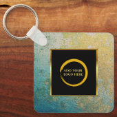 Modern minimalist black gold simple add your logo  schlüsselanhänger (Vorderseite)