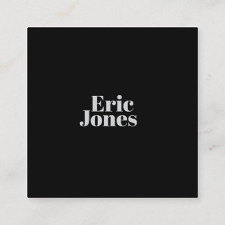 Modern minimalist black & grey professional quadratische visitenkarte