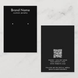 Modern Minimalist Black Jewelry Display Card Visitenkarte