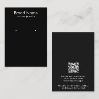 Modern Minimalist Black Jewelry Display Card Visitenkarte
