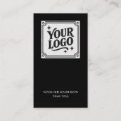 Modern Minimalist Black QR Code Logo Social Media Visitenkarte (Vorderseite)