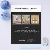 Modern Minimalist Black Real Estate Property Flyer (Einzeln)